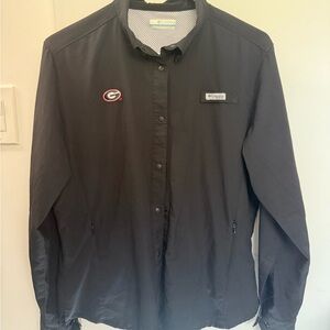 UGA Columbia Black Long-Sleeve Shirt